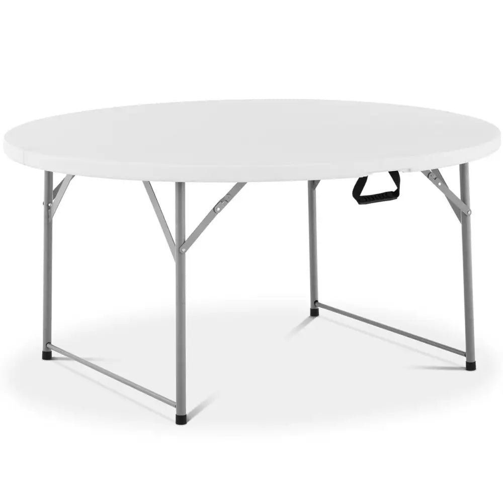 Rundt Hvitt Sammenleggbart Cateringbord for Hage opp til 150 Kg