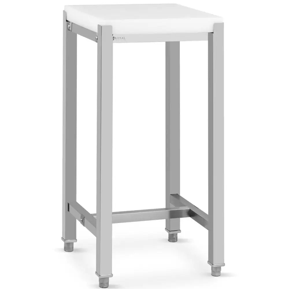 Rustfritt Skjærebord av Polyetylen på Stålstativ 40 x 40 x 88 Cm