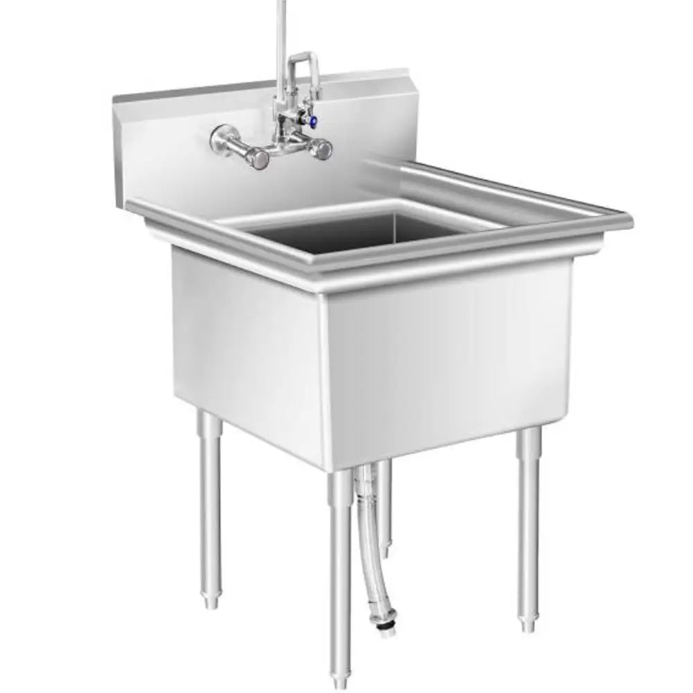 Rustfritt Stål Gastronomisk Kjøkkenvask Enkeltkammer 75x75cm