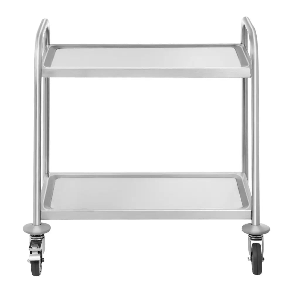 Rustfritt Stål Serveringsvogn M/ 2 Hyller 150 Kg Kapasitet