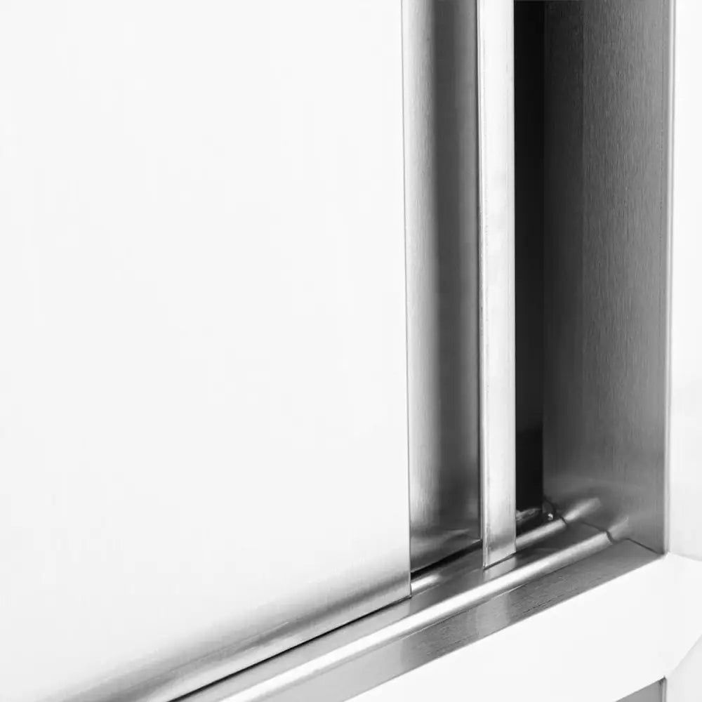 Rustfritt Stål Skyvedør Lagringskjøkken Skap 180x118x50cm