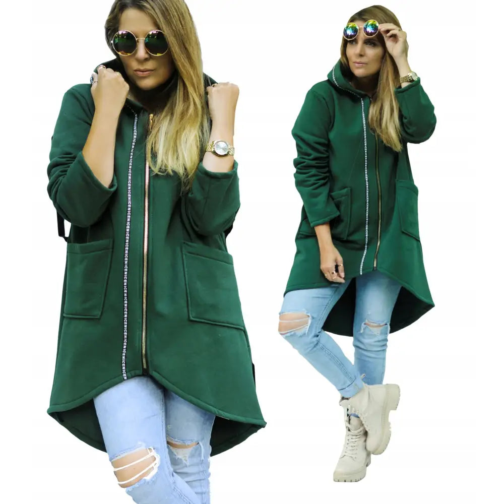 Saftig Tykk Hettegenser med Glidelås Btlk