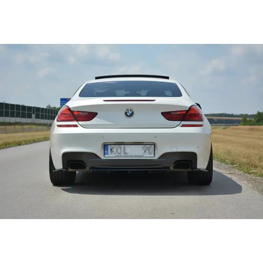 Sentersplitter bak Bmw 6 Gran Coupé Mpack (with a Vertical Bar) Karbonimitasjon