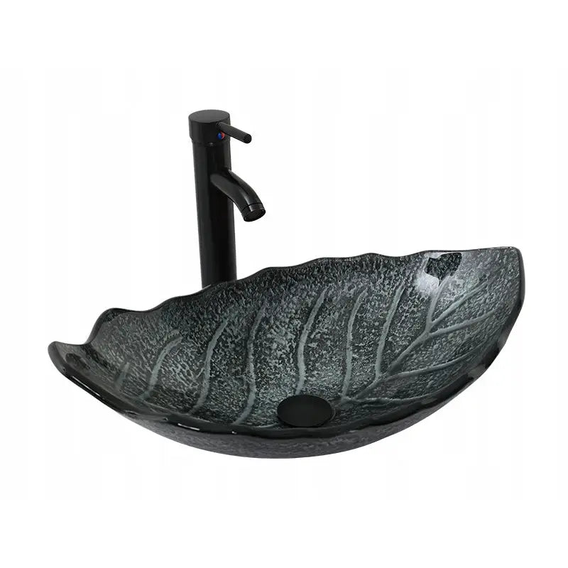 Servant med Glassplate og Servantkran i Grått