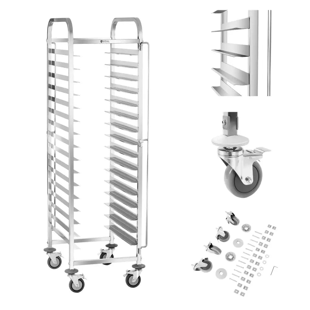 Serveringsvogn for Catering til Transport av 16 Brett 60 x 40 Cm fra Royal Catering Rctw-16tb.1