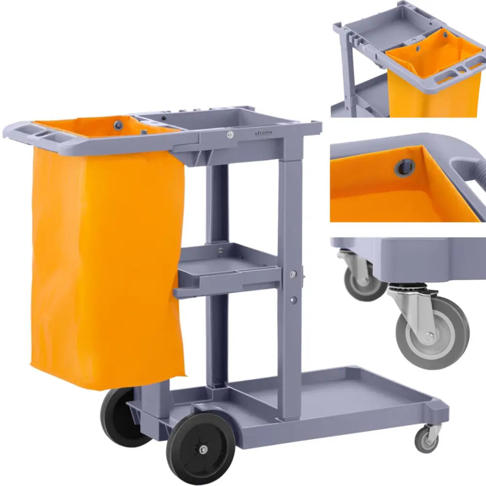 Servicevogn for Bøtte til Mopp med Vaskepose og Hyller