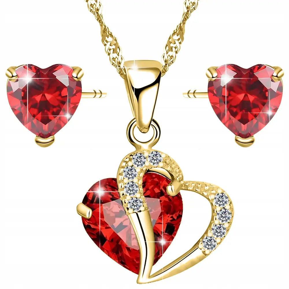 Øredobber Gull 925 Sølv Hjerte med Zirkonia 8x7mm