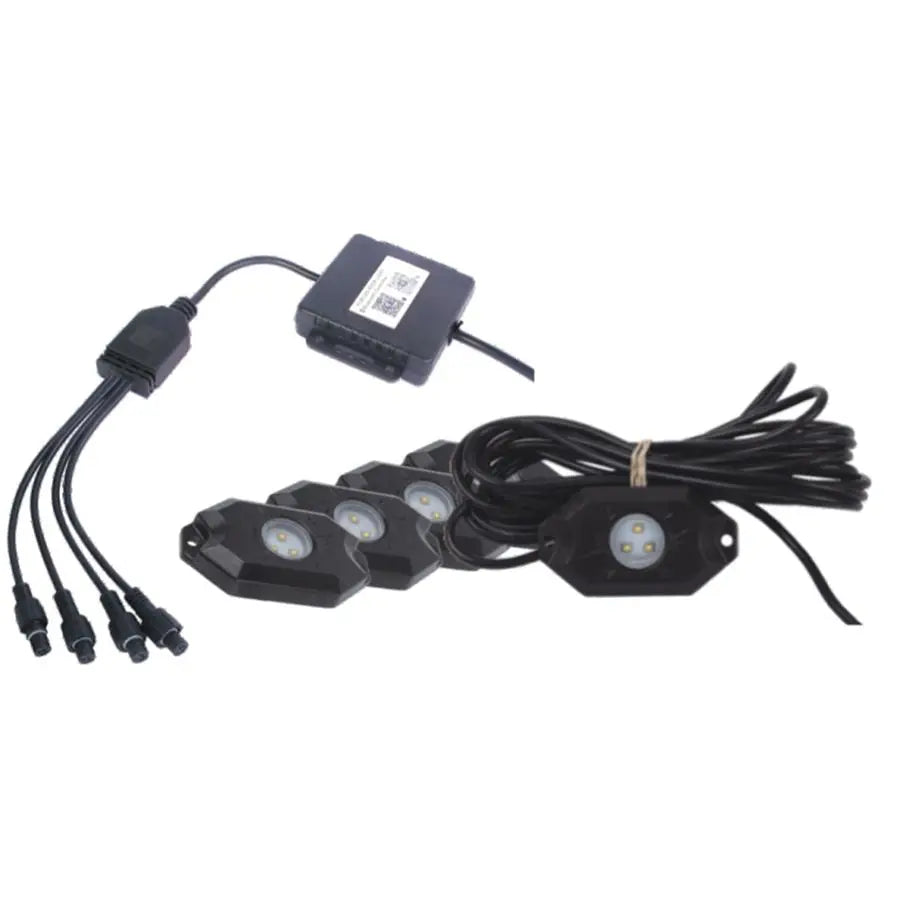 Shark Led Lys Rgb Multi-color Bluetooth-kontroll 4 Stk