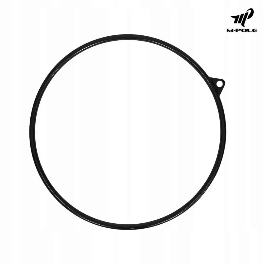 Sirkelakrobatisk Aerial Hoop 85, sort metallring med synlig feste og hull mot høyre på hvit bakgrunn.