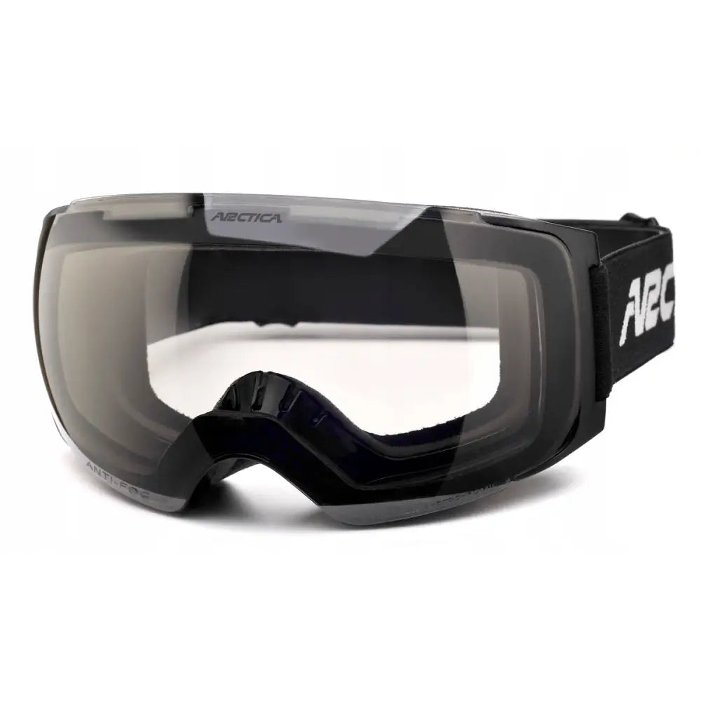 Skibriller Arctica G105P, frontvisning med speilreflekterende linse og justerbar sort stropp med hvit logo.