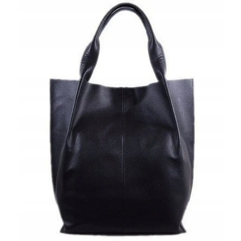 Skinn Shopper Veske Svart a