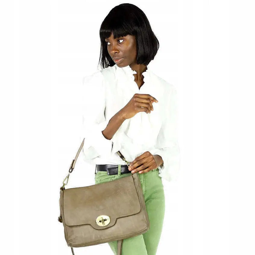 Skinnveske med Klaff Crossbody Pelle Lavata