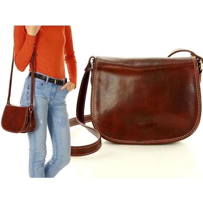 Skinnveske Messenger Halvmåne