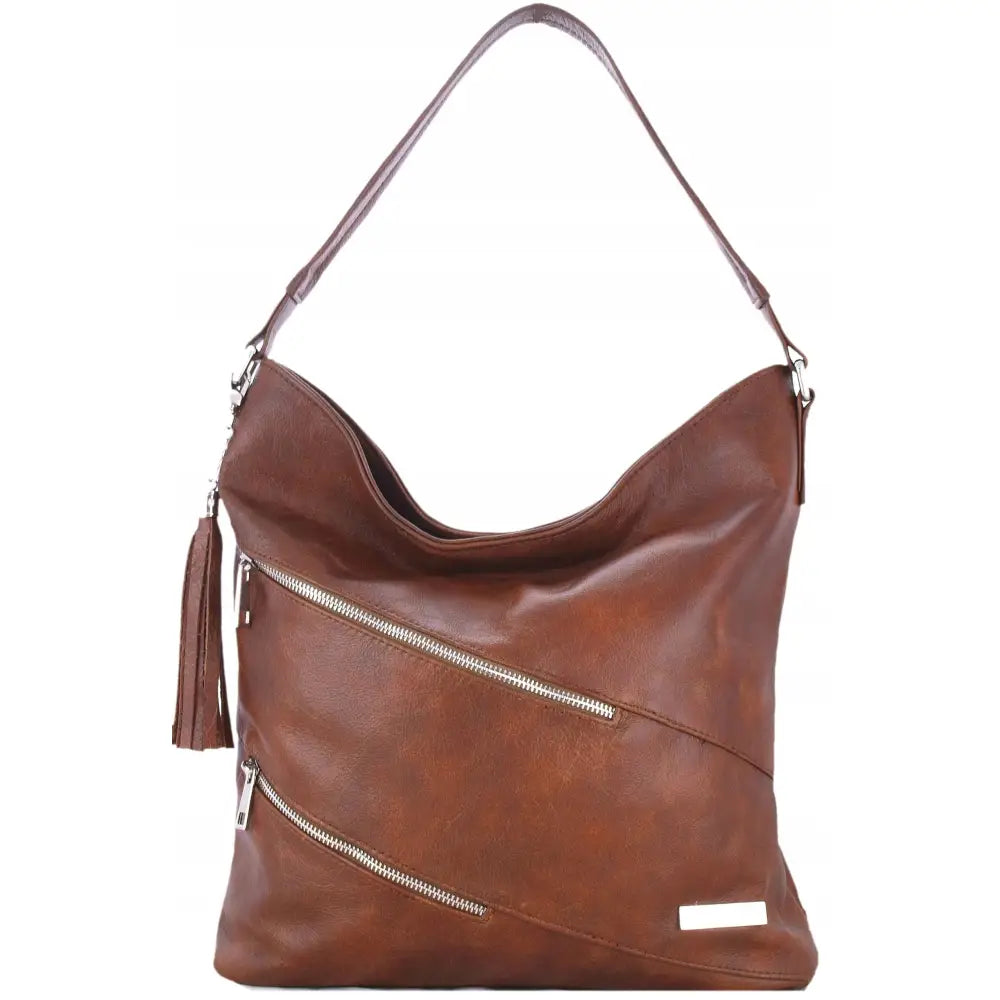 Skinnveske Pose i Ekte Lær Skulderveske