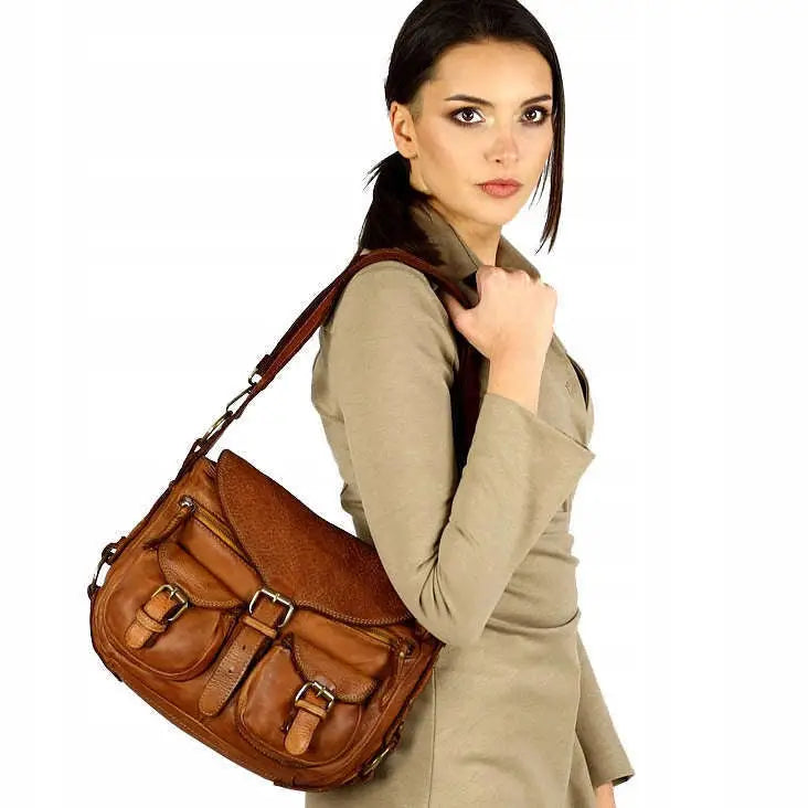 Skinnveske Postveske Lommer Safari Stil