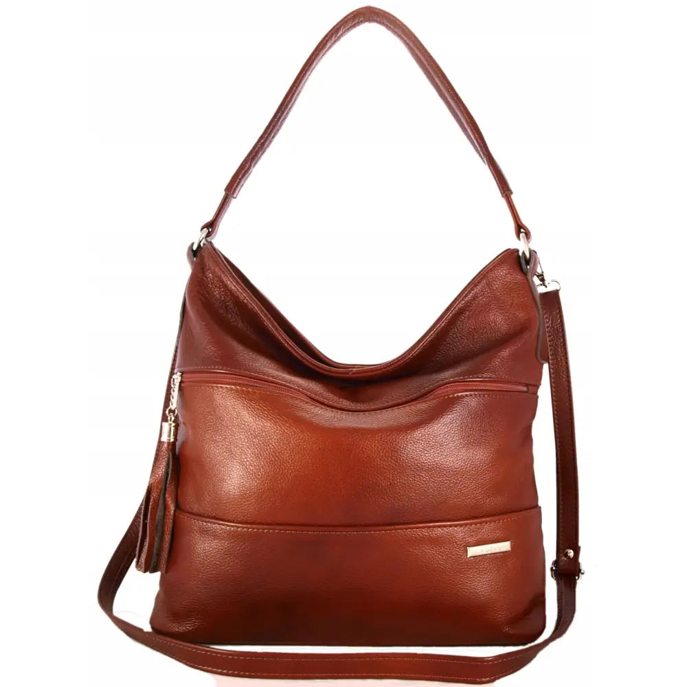 Skinnveske Søppelsekk Naturlig Skinn Skulderveske