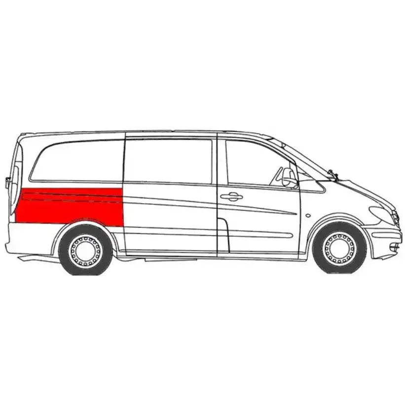 Skjerm Panel bak Høyre Topp - Mercedes Vito/viano (w639) Kort