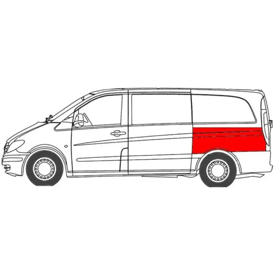 Skjerm Panel bak Venstre Topp - Mercedes Vito/viano (w639) Kort 03-10
