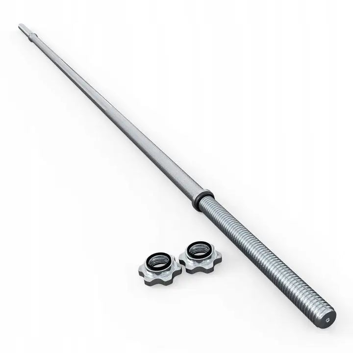 Skråstang med gjenger 27 mm x 200 cm, skrånende visning med rillete grep og to stjerneformede muttere.