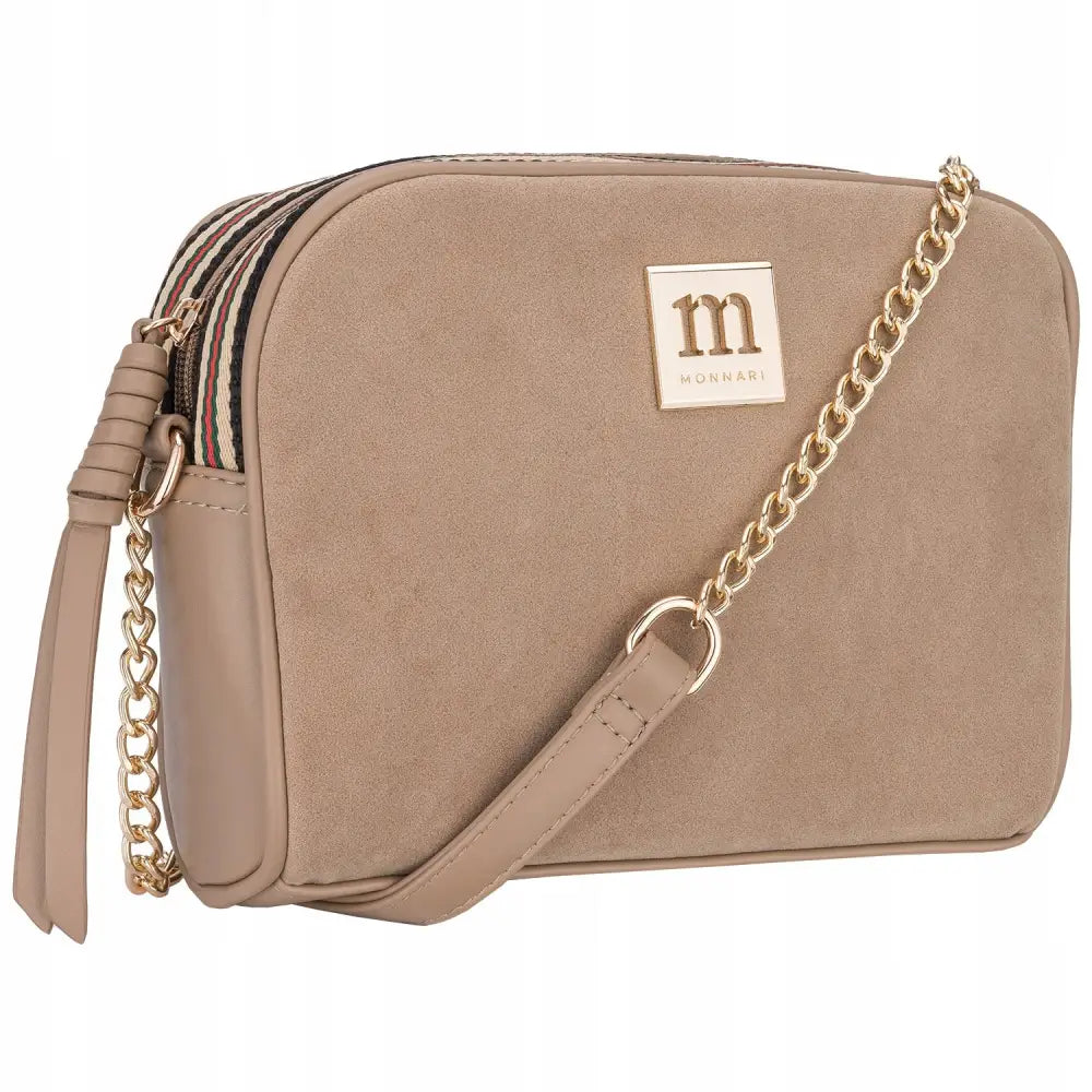 Skulderveske Monnari Camel Chanelka i Semsket Skinn