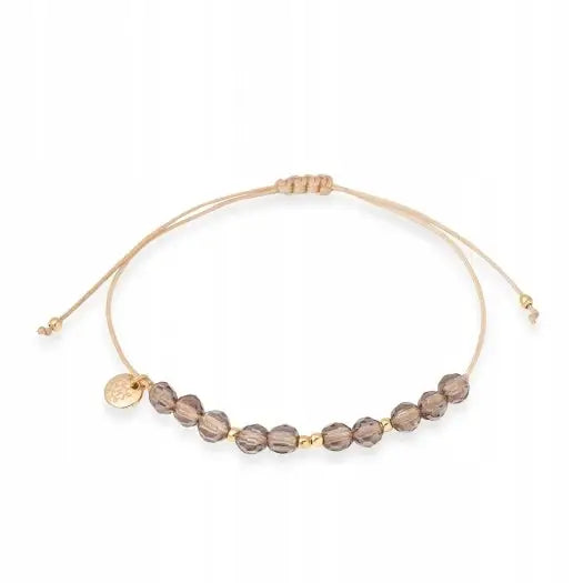Armbånd Dame med Røykkvarts og Gull Charms