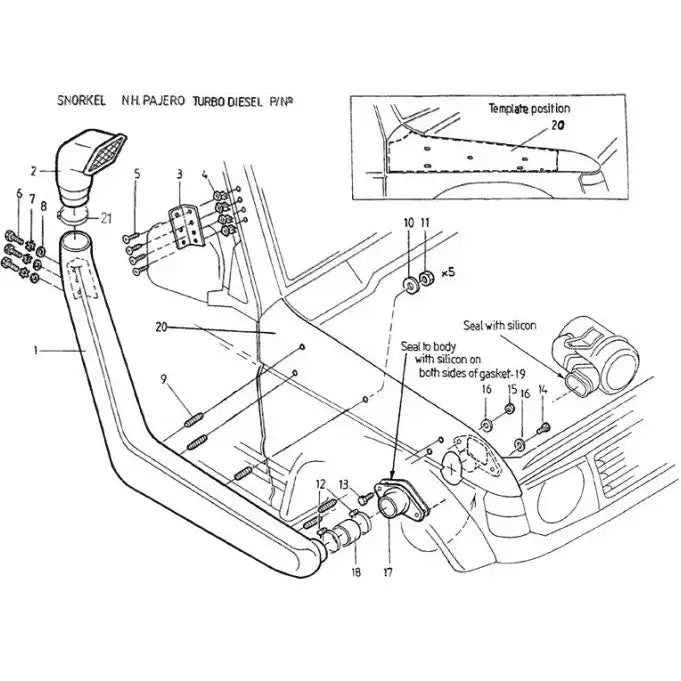 Snorkel - Mitsubishi Pajero Ii V31/v32