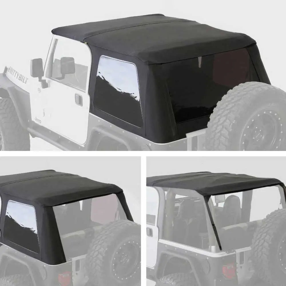 Soft Top Skrå Svart Diamant med Bagasje Smittybilt - Jeep Wrangler Tj 97-06