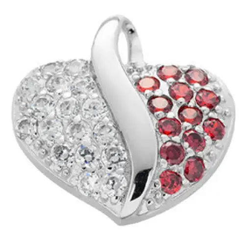 Charm Rødt Hjerte Zirkoner Kjede