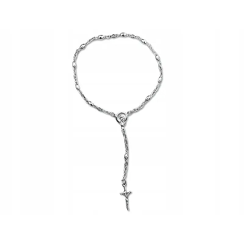 Armbånd Dame 925 med Kors og Rosenkrans Charms