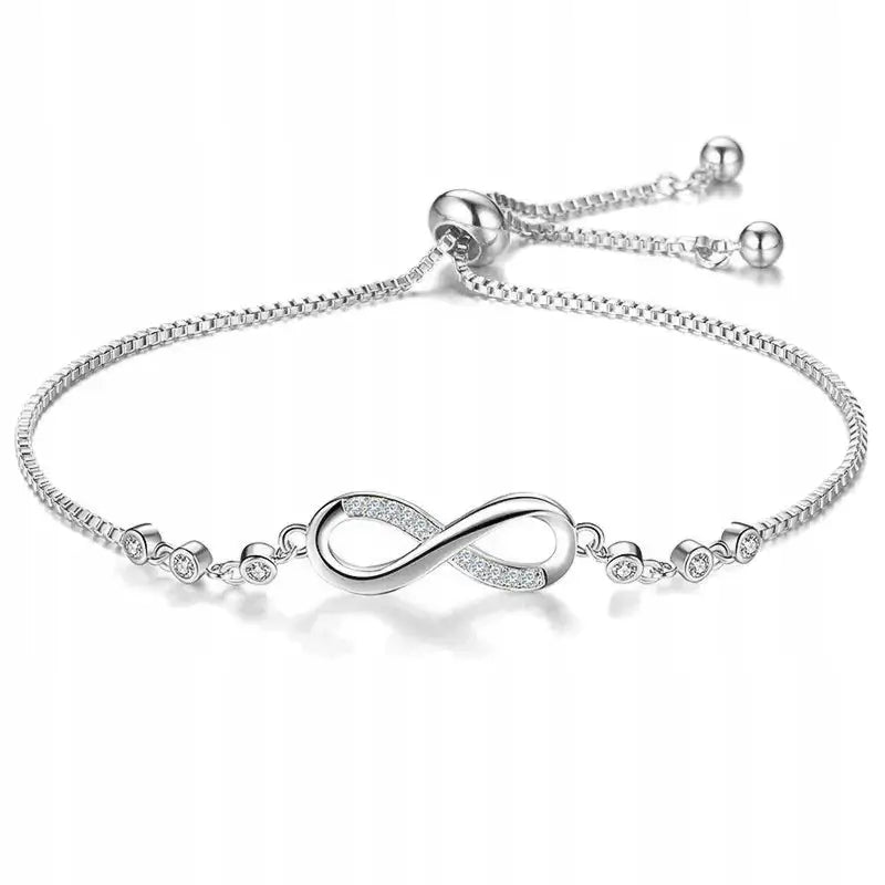Armbånd Dame med Uendelighetssymbol og Charms i Sølv