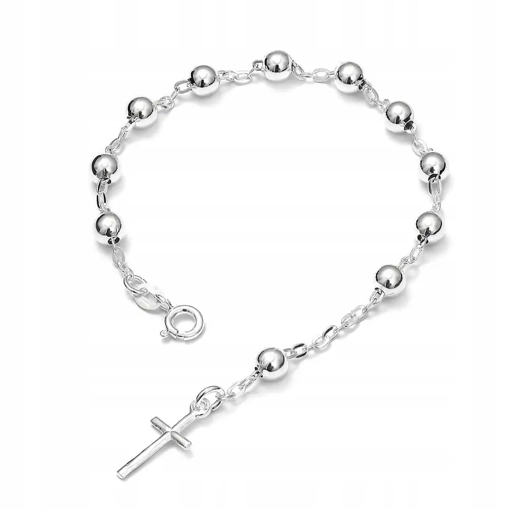 Armbånd Dame med Kors og Rosario Charms