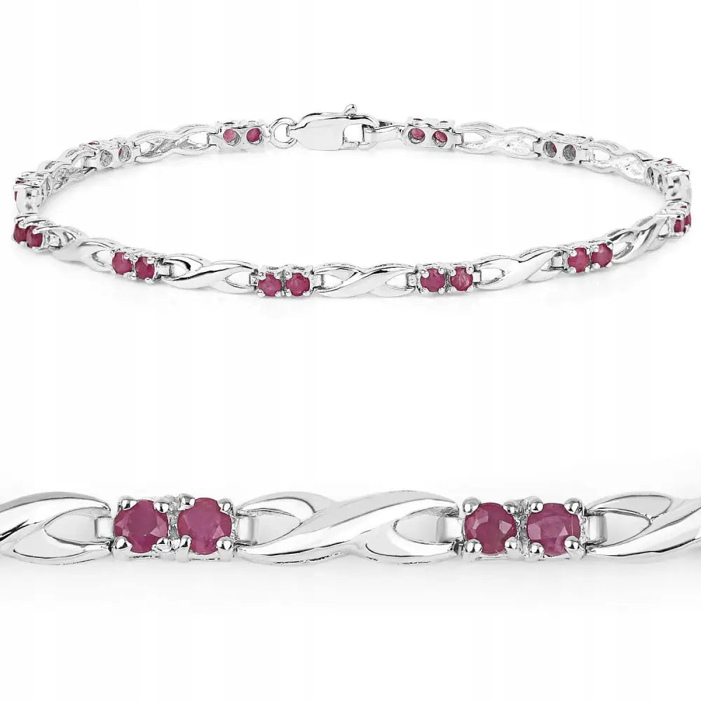 Armbånd Dame med Charms og Naturlig Rubin