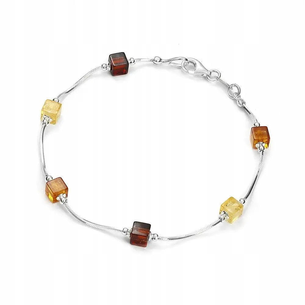 Armbånd Dame med Ravkuber og Charms