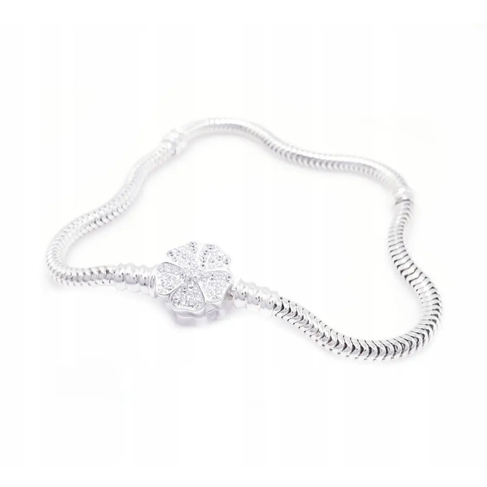 Armbånd Dame med Charms i Sølv og Hvit 21 Cm