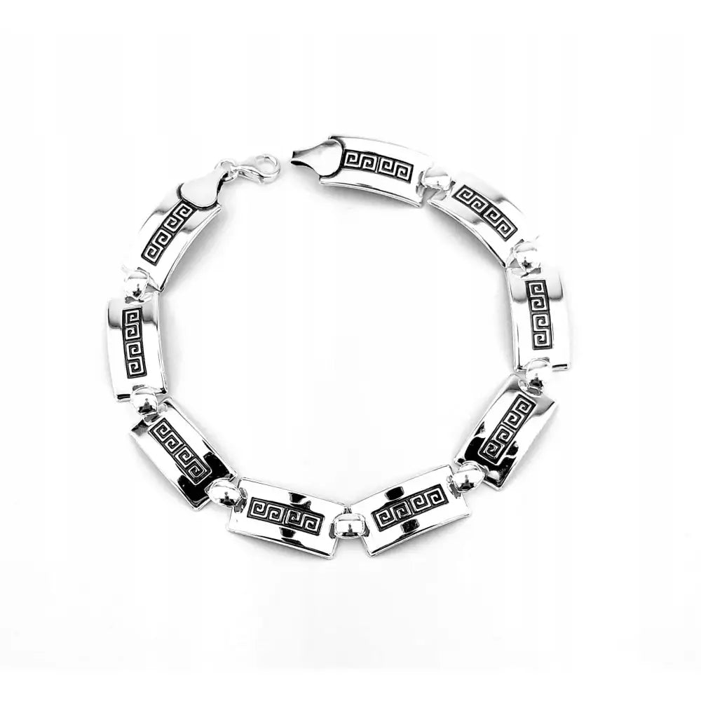 Armbånd Dame med Gresk Mønster i Oksidert Sølv