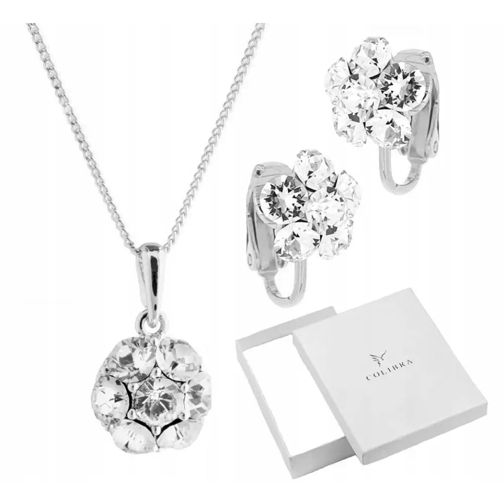 Gavesett Dame Smykkesett M/swarovski Halskjede 45cm