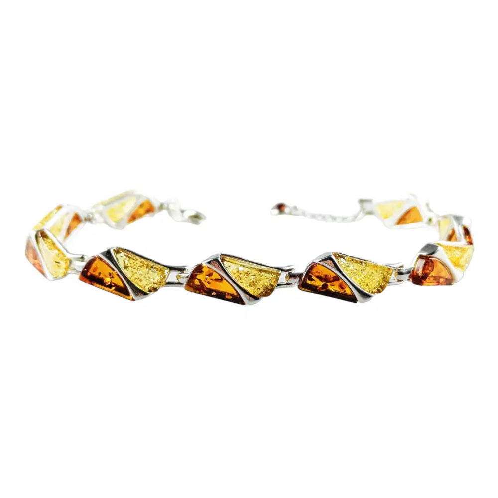 Armbånd Dame med Baltisk Rav og Sølv Charms