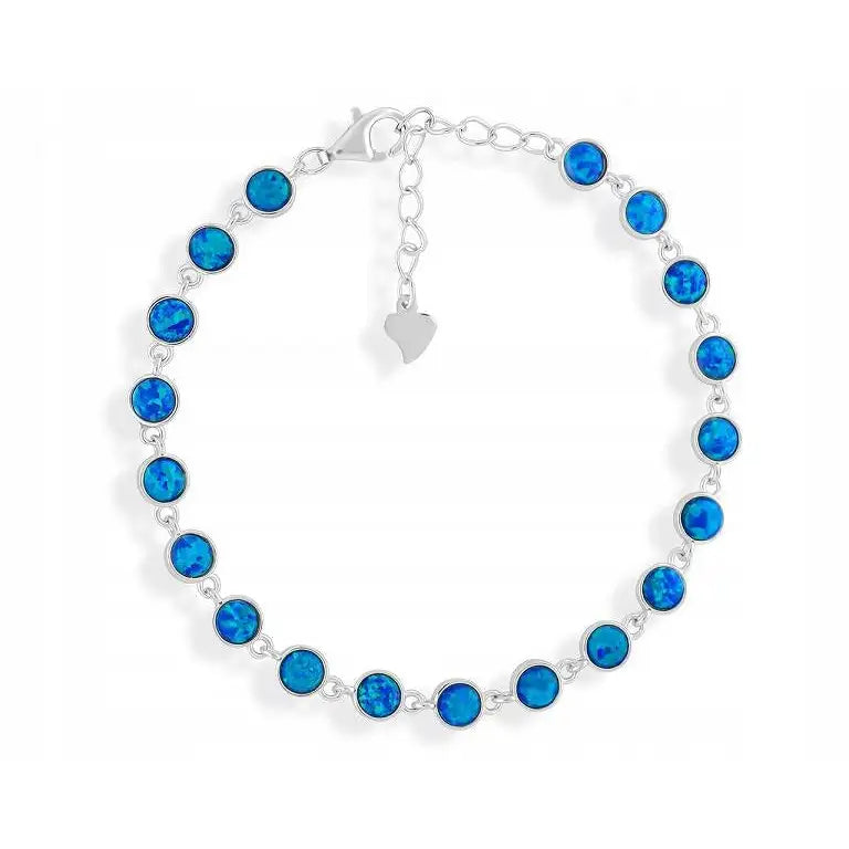 Armbånd Dame med Blå Opal og Charms