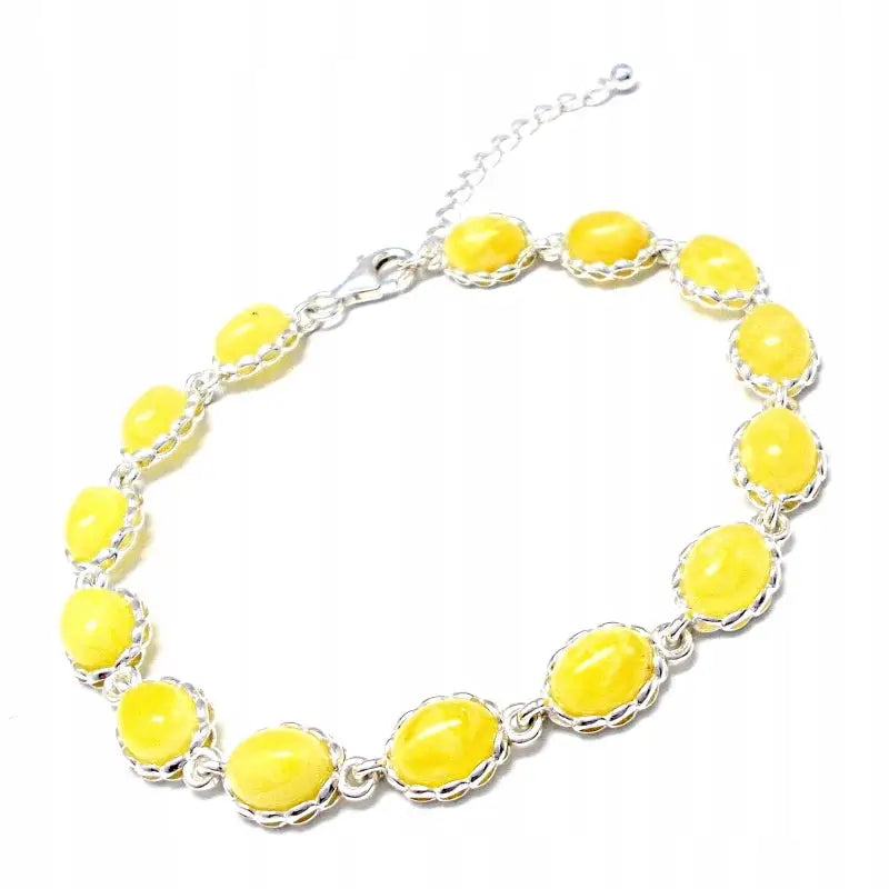 Armbånd Dame med Rav og Charms i Sølv