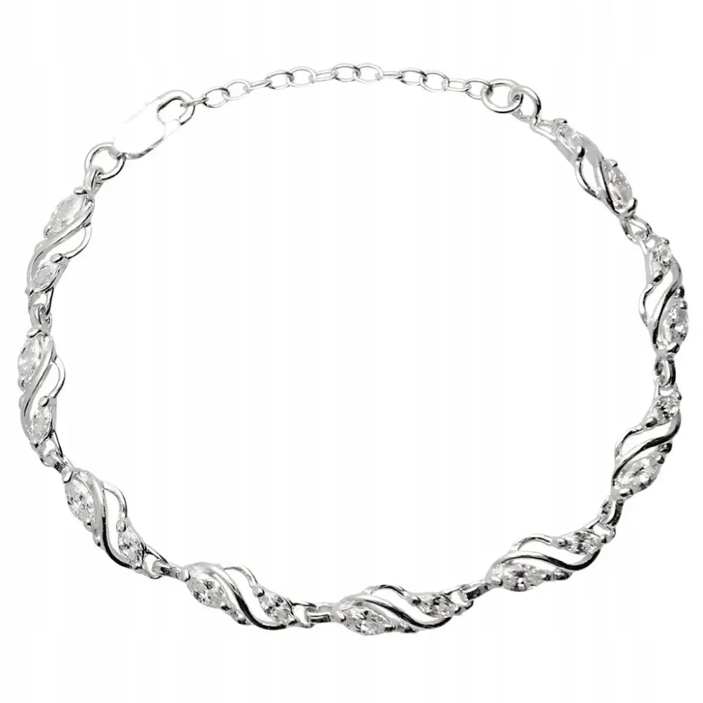 Armbånd Dame med Zirkonia og Charms i Sølv