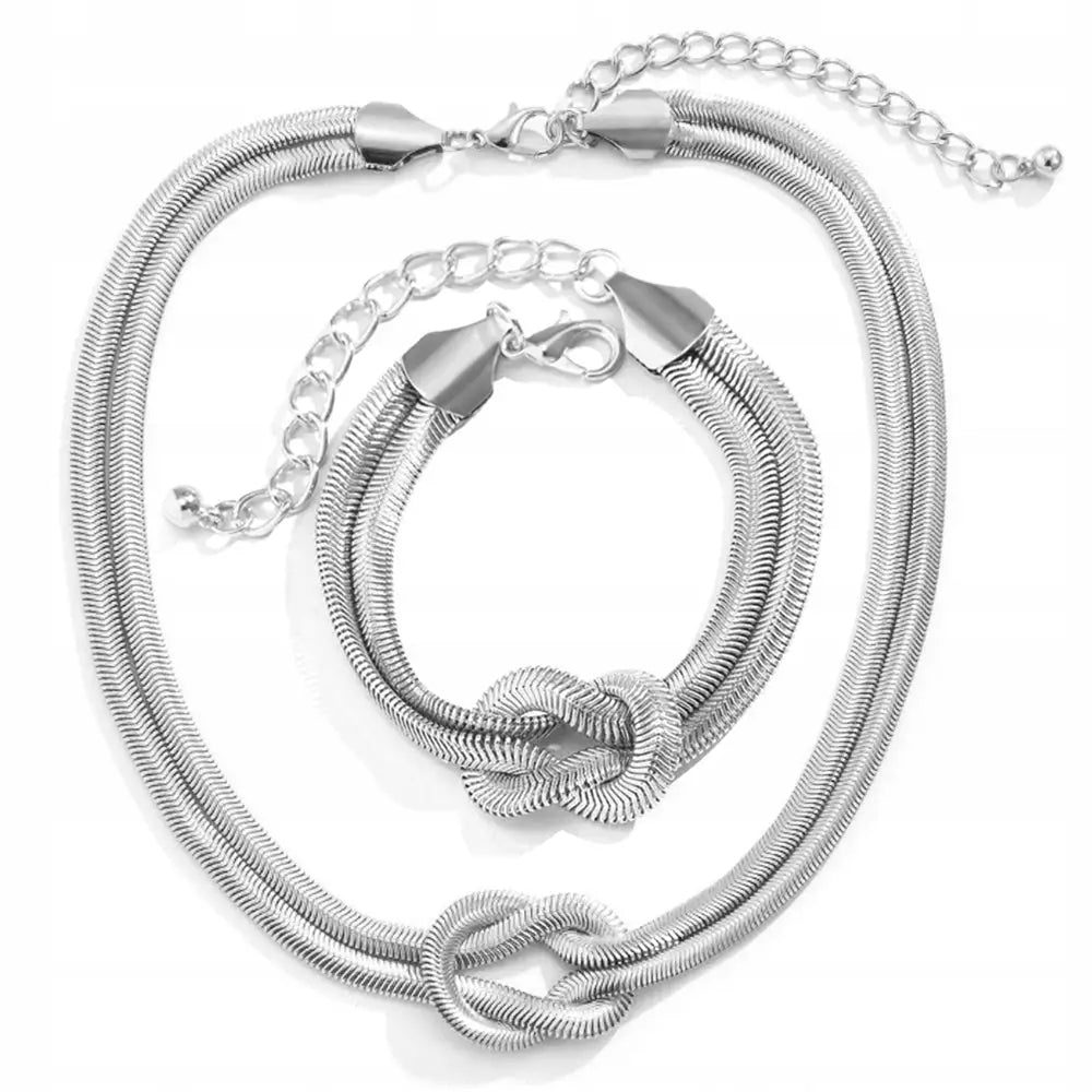 Armbånd Dame med Charms i Hvitt Gull - Justerbart 7 Cm