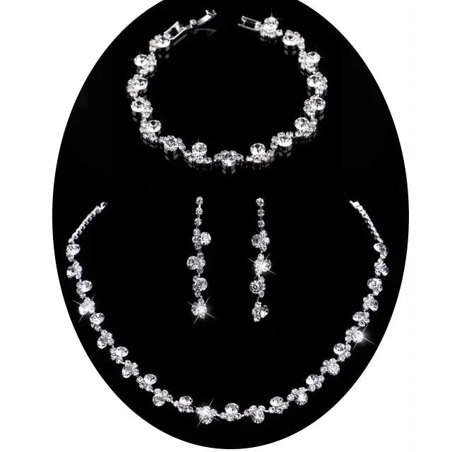 Gavesett Dame - Smykkesett med Zirkonia Halskjede og Armbån