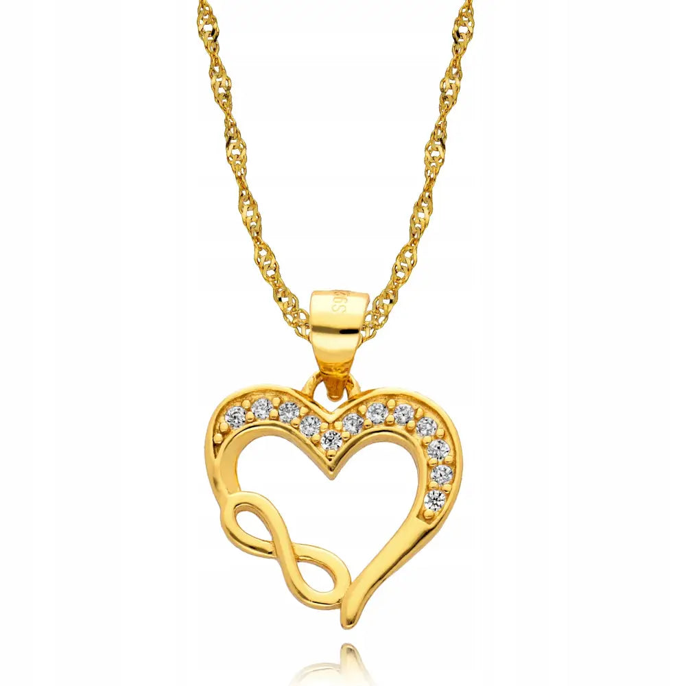 Gullsmykke 925 Kjede med Uendelig Hjerte til Dame