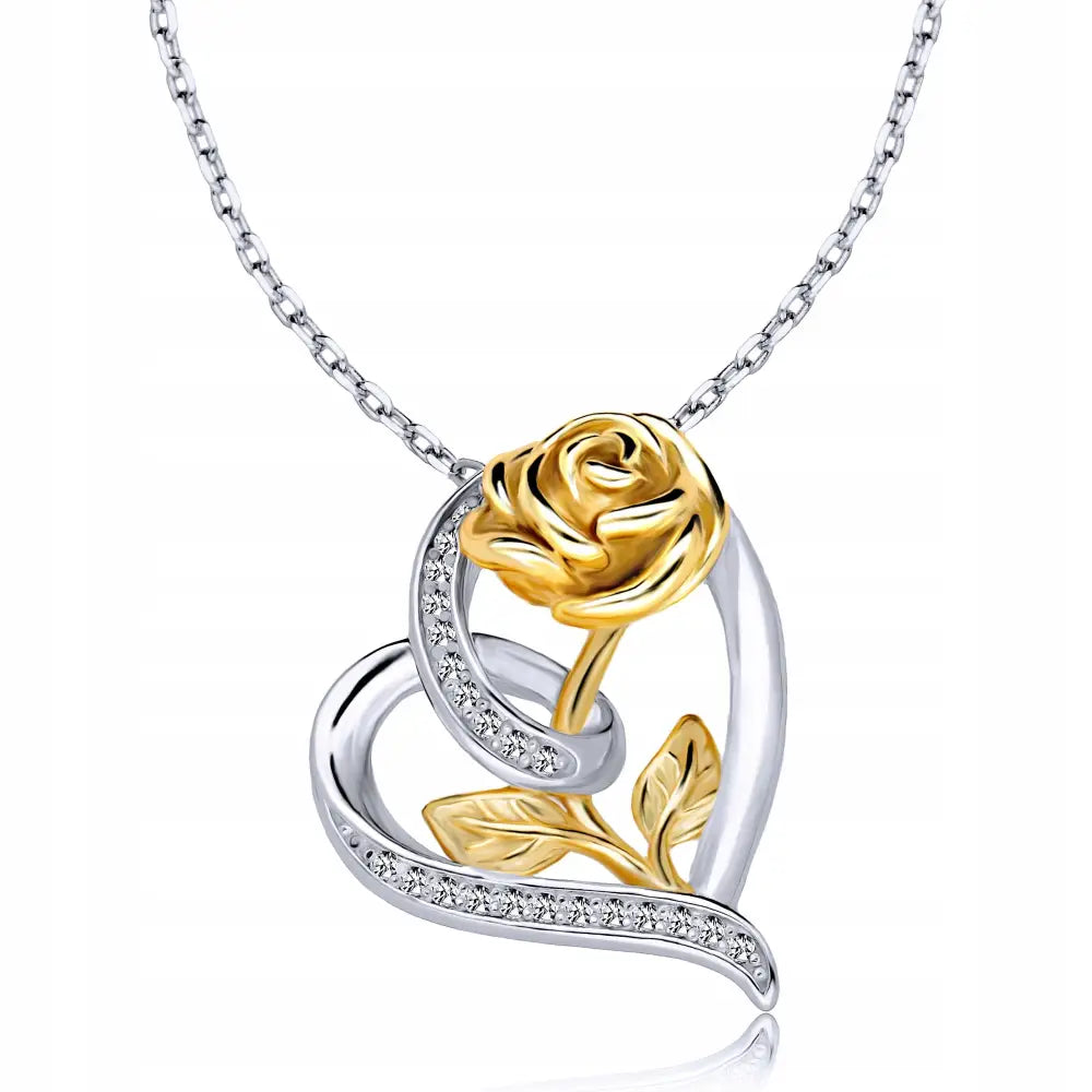 Gullsmykke Kjede Gullkjede Dame med Stort Hjerte