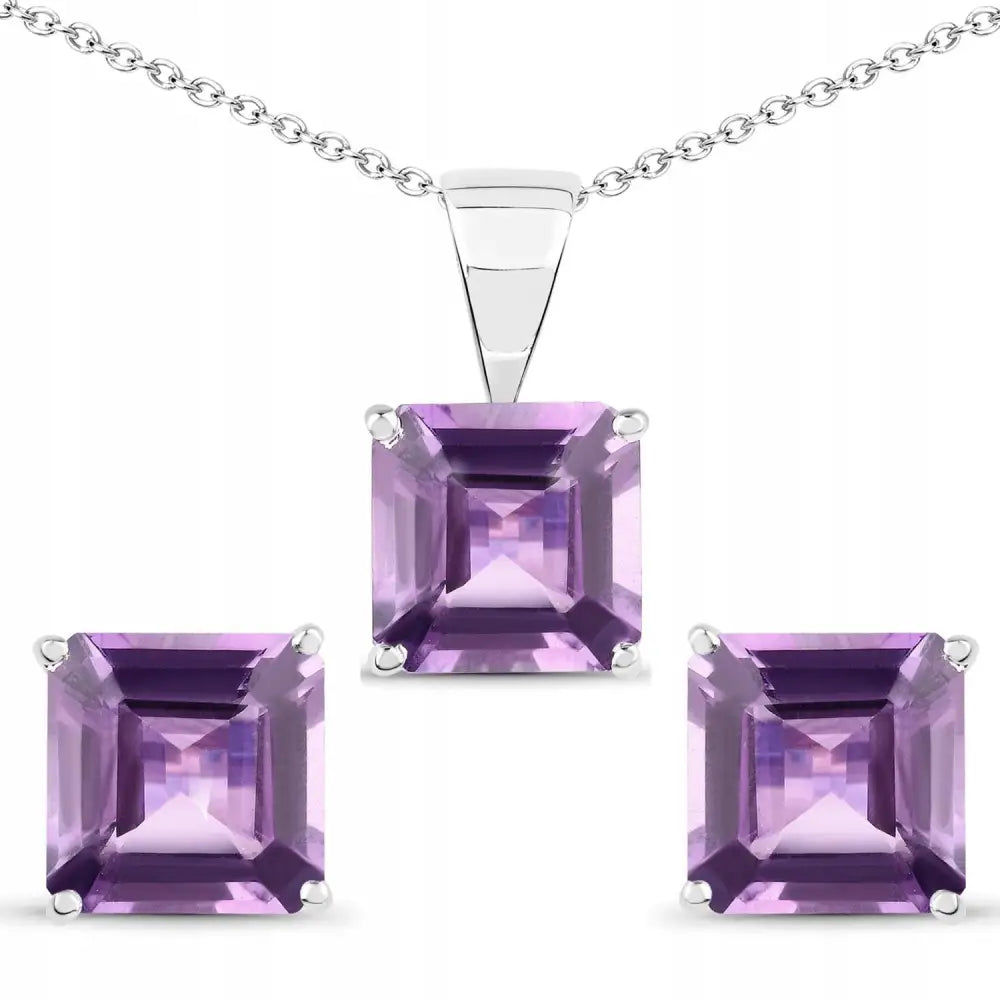 Gavesett Dame - Smykkesett med Ametyst og 925 Sølv