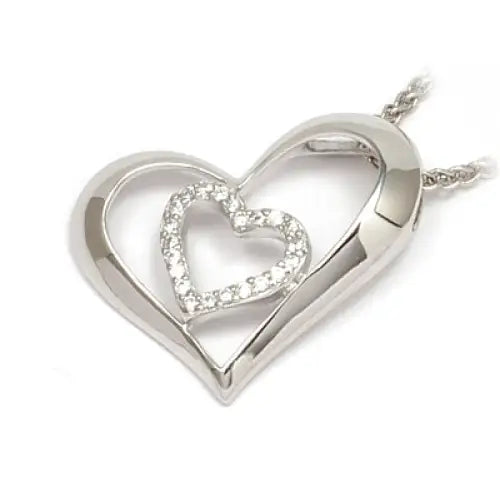 Charm Hjerte Anheng med Zirkonia til Kjede