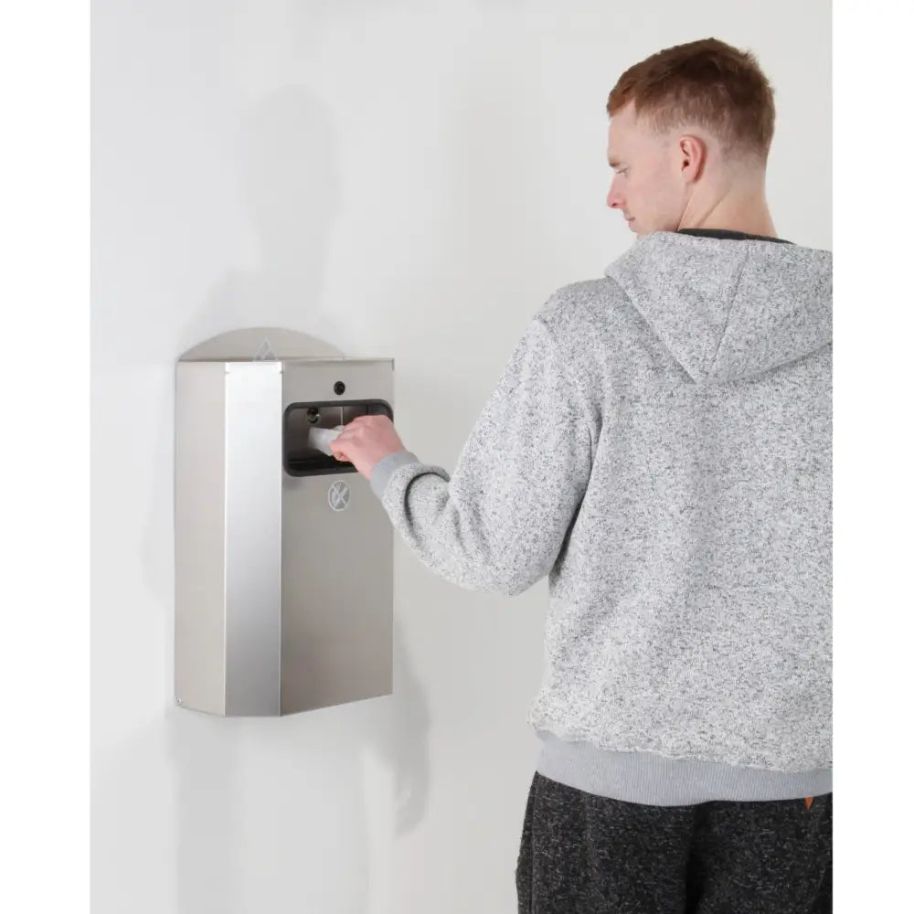 Søppelbøtte med Ramme for Søppelpose Veggmontering med Askebeger Rustfritt Stål 328x164x541mm