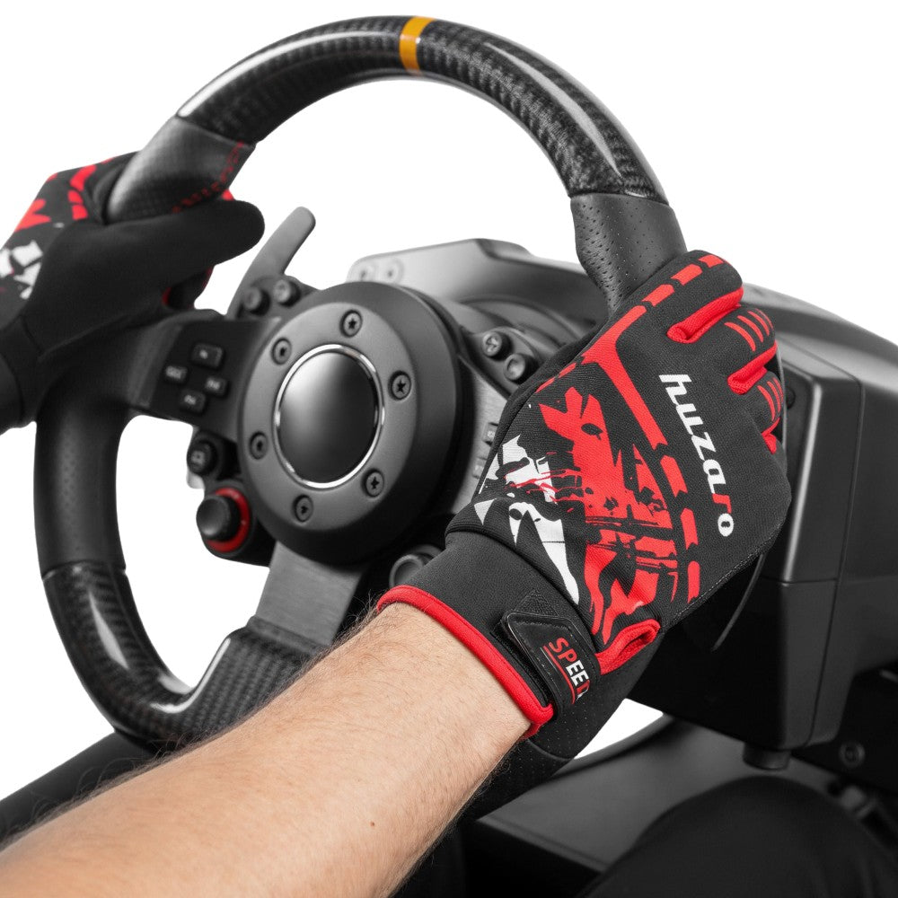 Huzaro Speed 6.0 rød sim racing cockpit – sidevisning