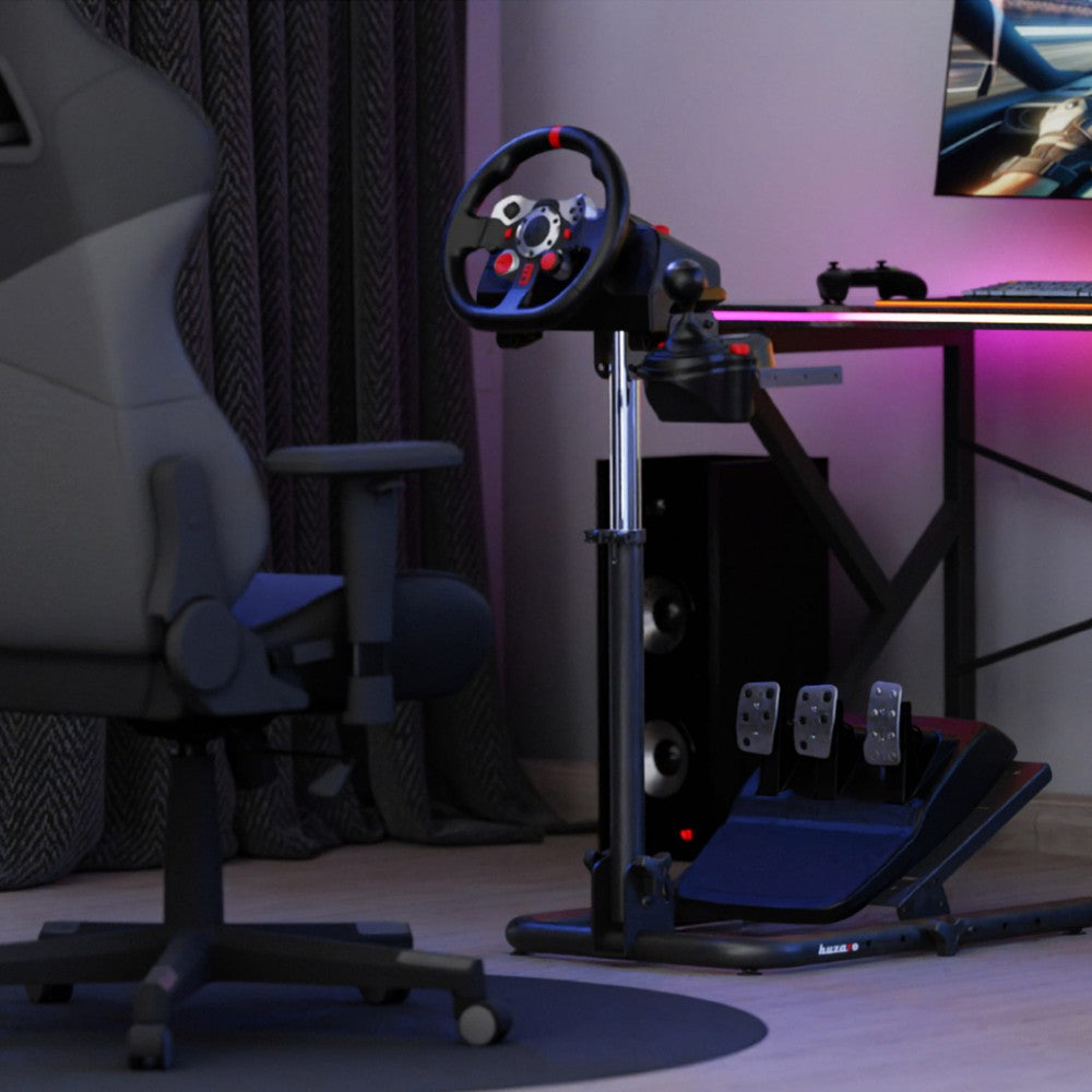 Huzaro Speed 2.0 stativ med Logitech G29 montert (ratt ikke inkludert)