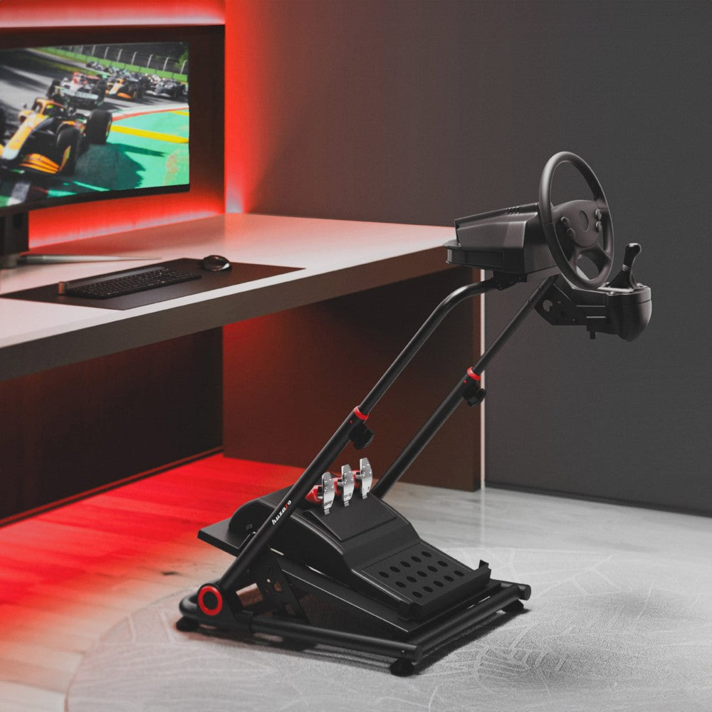 Huzaro Speed 3.0 rød stålramme rattstativ – sidevisning